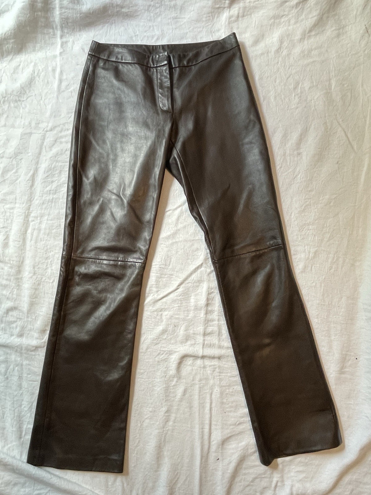 Vintage Y2K VS2 by Vakko Chocolate Brown Lambs Leather Pants Bootcut Size 2