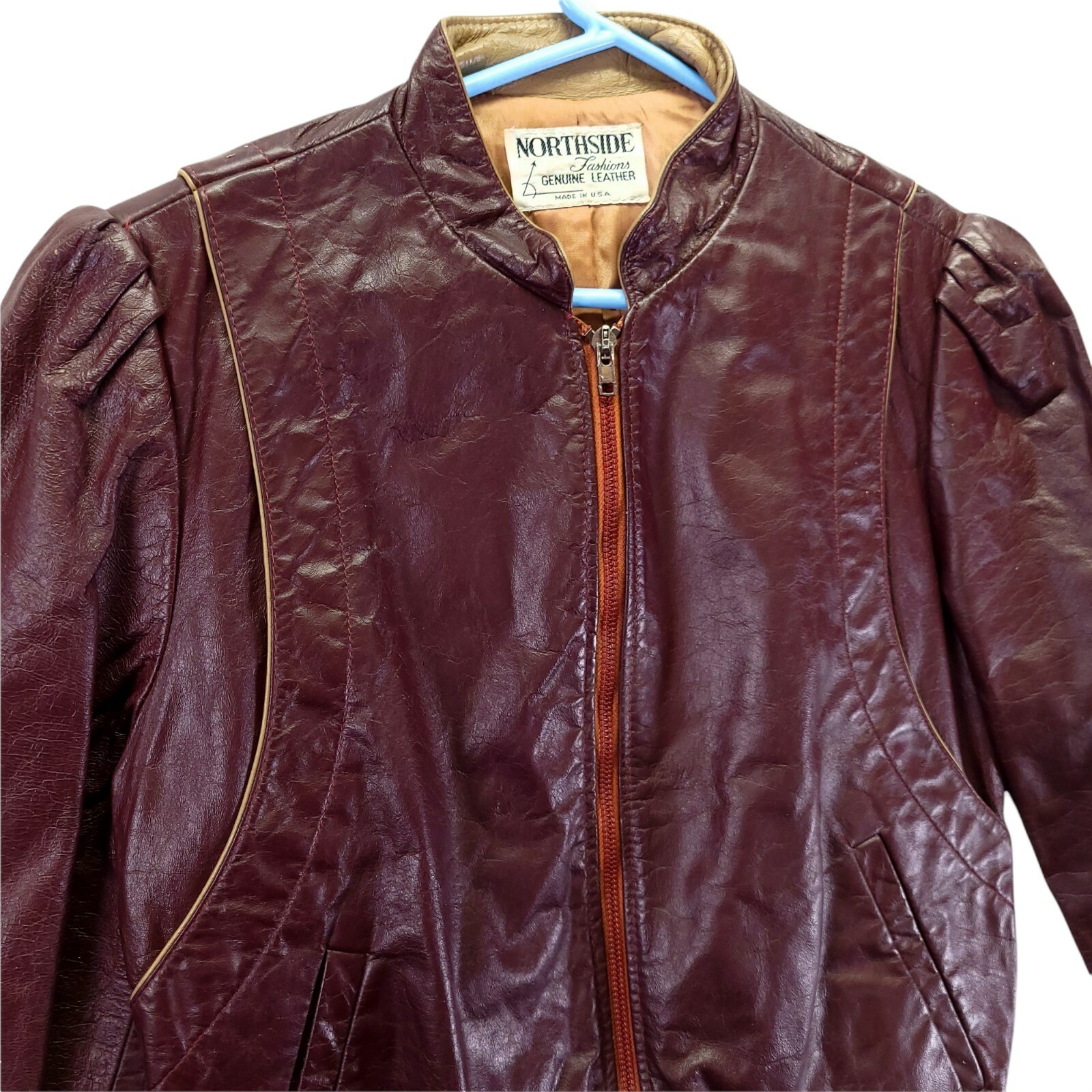 Vintage Woman’s Leather Jacket Northside Fashions USA Size 12 Maroon