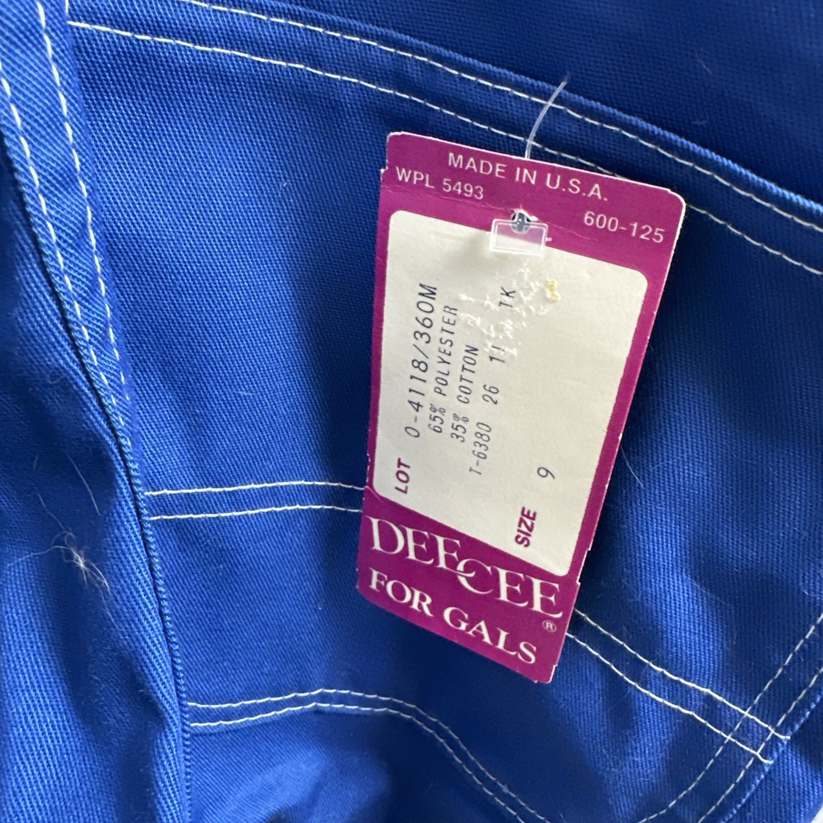Vintage Deadstock Washington Dee Cee Overall Shorts Blue Size 9 Made in USA