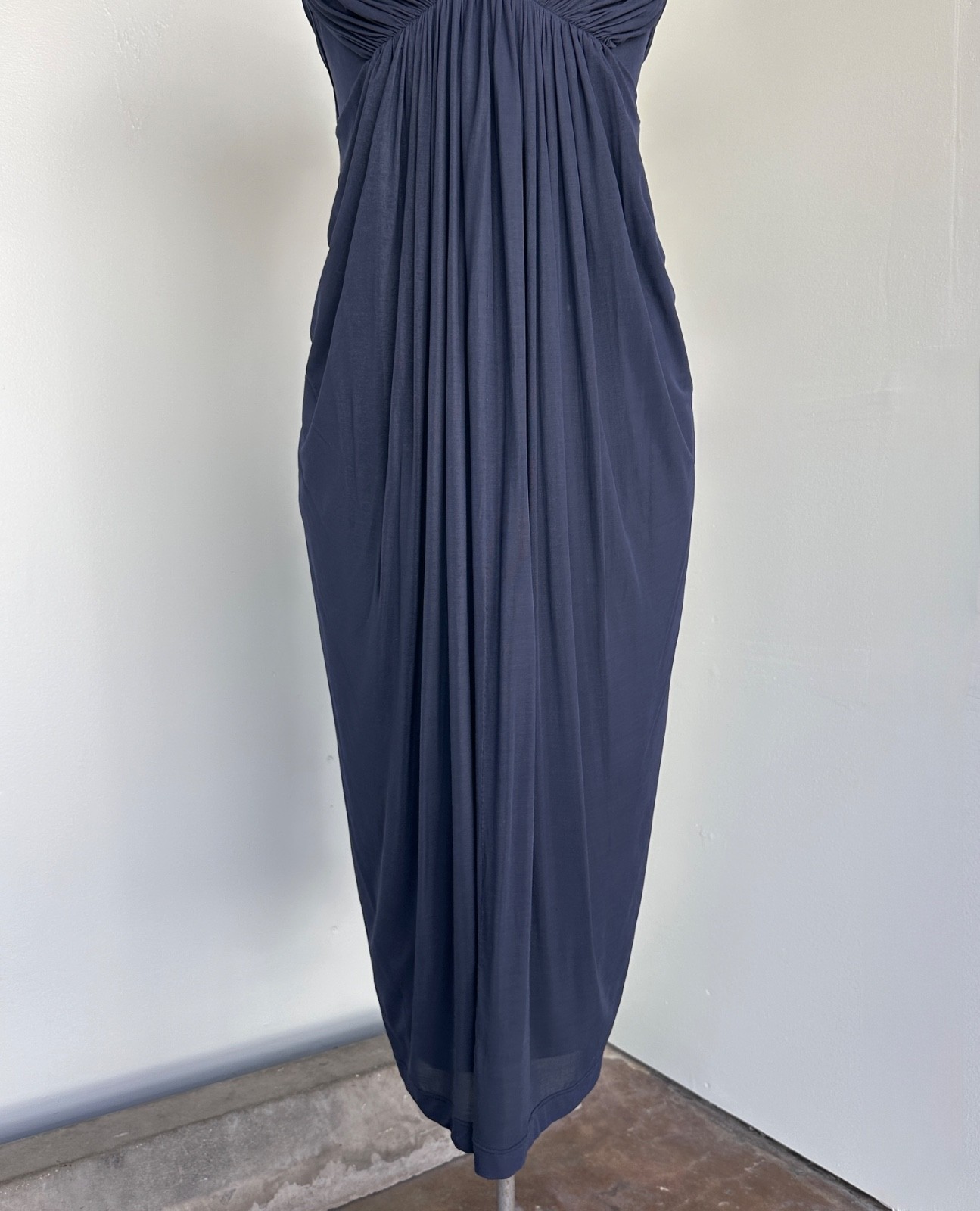 Donna Karan Collection Silk 90s Sheath Dress Medium Vintage DKNY Draped Dress
