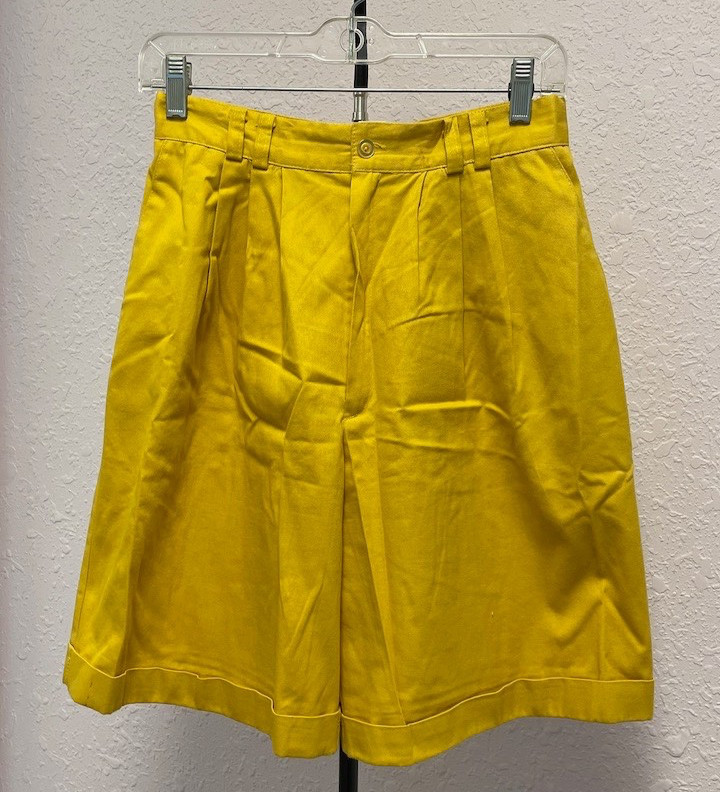 Vintage 1980s BARRIE STEPHENS 2 PIECE Yellow Blazer and Long Shorts Set Rare USA