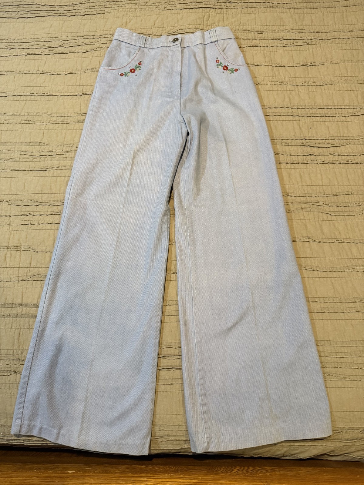 Women’s OOAK Vtg 70s TOMBOY OF CALIFORNIA Denim Jacket Flare Jeans Size S/M
