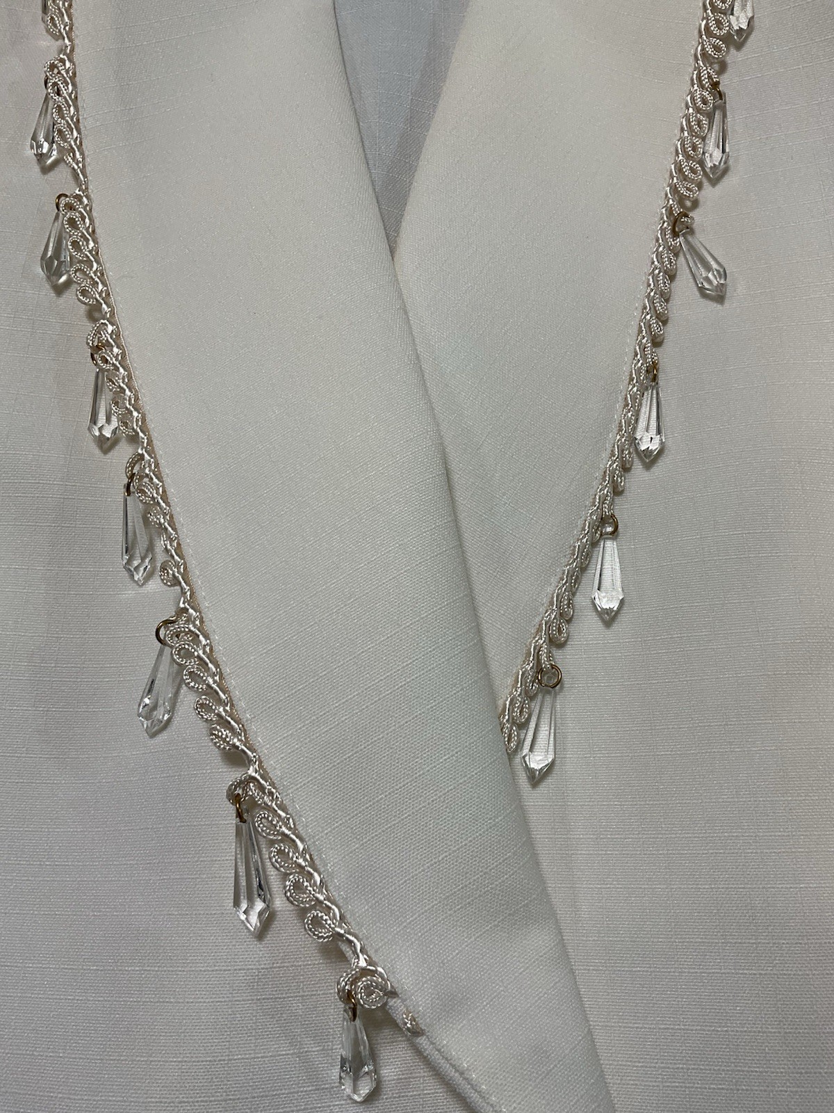 VTG 80s White Blazer Dress ILGWU USA Beaded Bridal Minimalist Power Dress 8