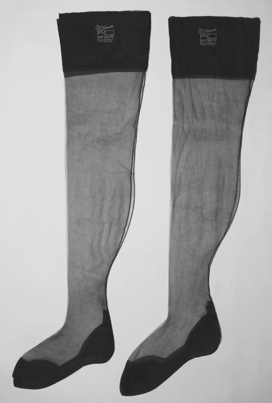 Vtg Nylon Seamed Stockings CLOVER Dupont Nylon Smoke Cloud NOS Original Box 2 PR