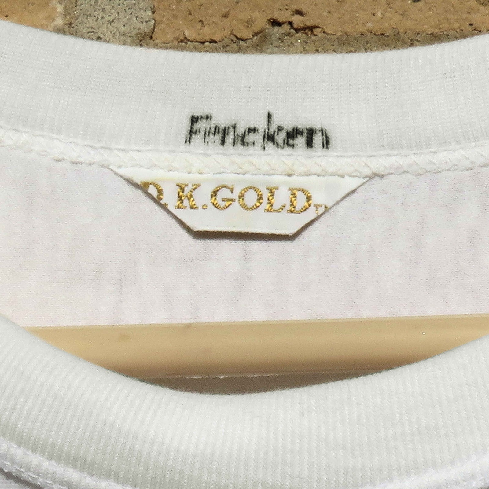 Bright Flowers Rhinestones Glitter D. K. Gold T-Shirt Tee 46″ Bust EUC