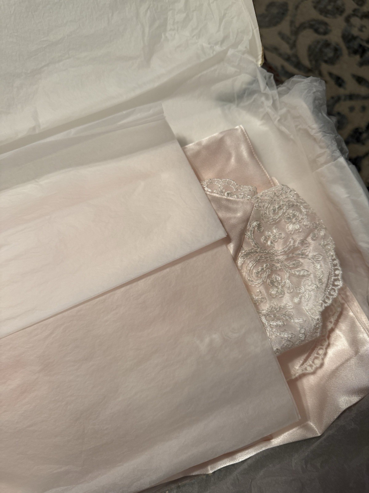Vintage Harrods London Saxon Lingerie Blush Pink Long Nightgown NEW in Box 1997