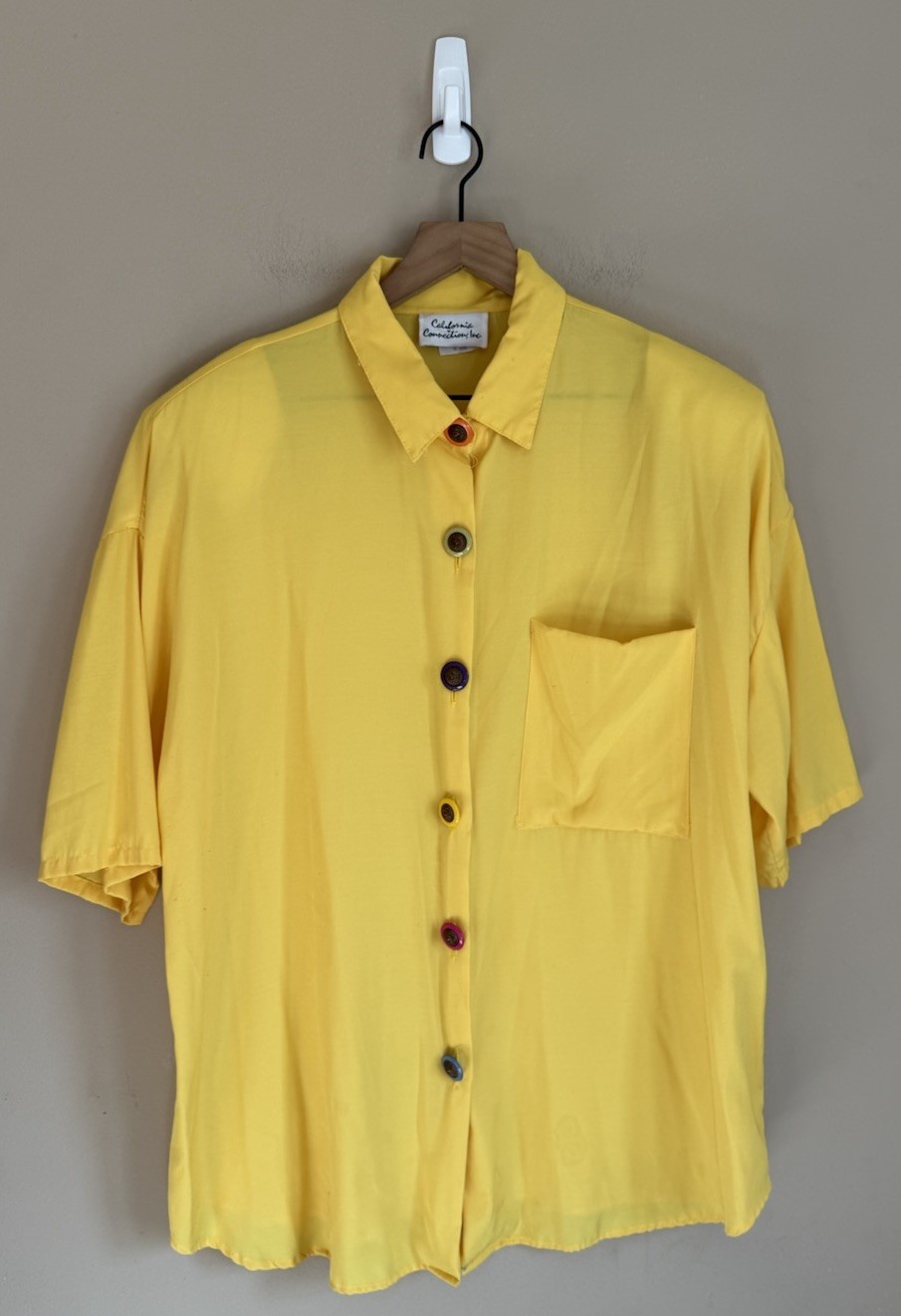Vintage California Connection Top Shirt 1980s 1990s Oversized Button Size 22 2X