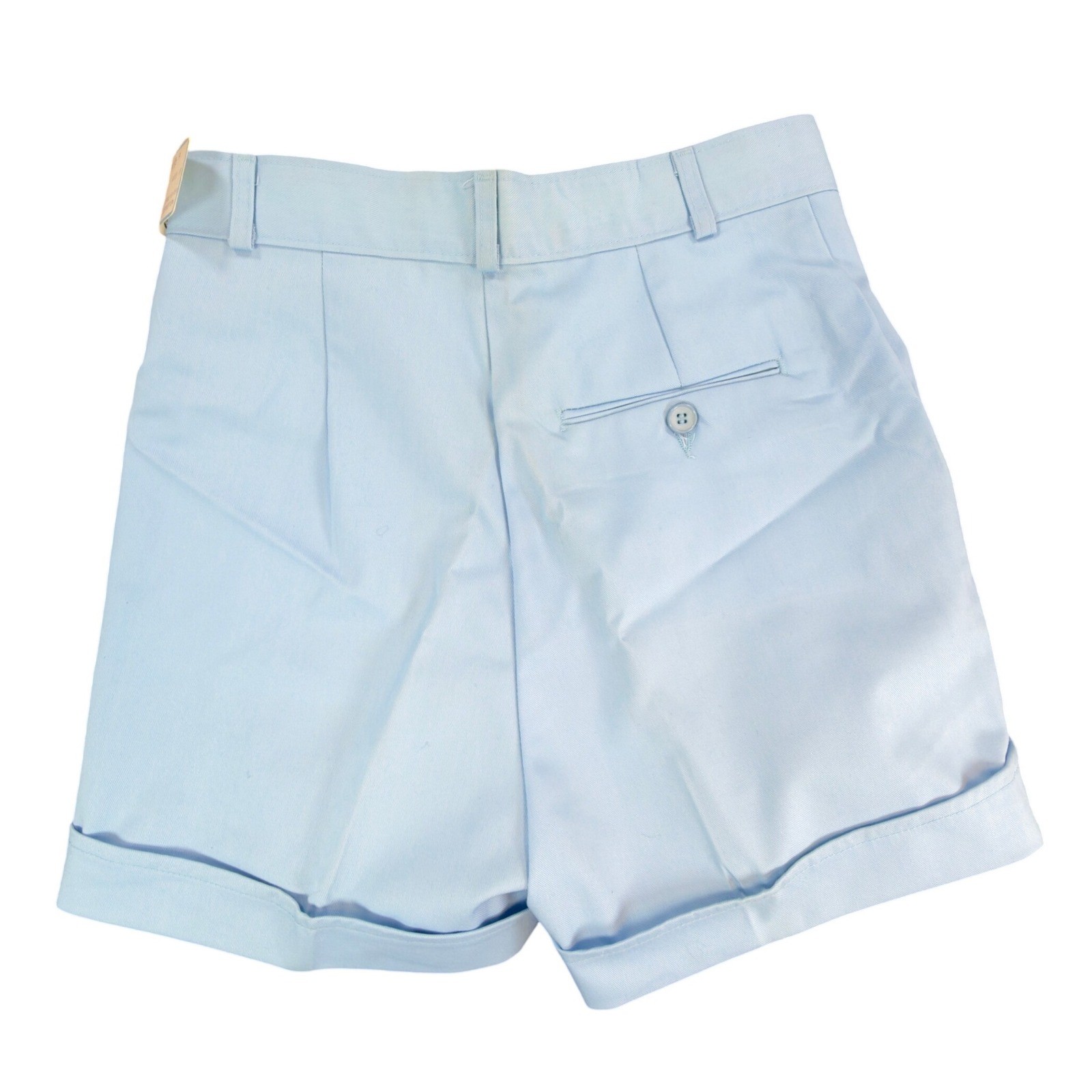 Maverick Juniors 9 Powder Blue Vintage Pleated Cuffed Shorts NOS