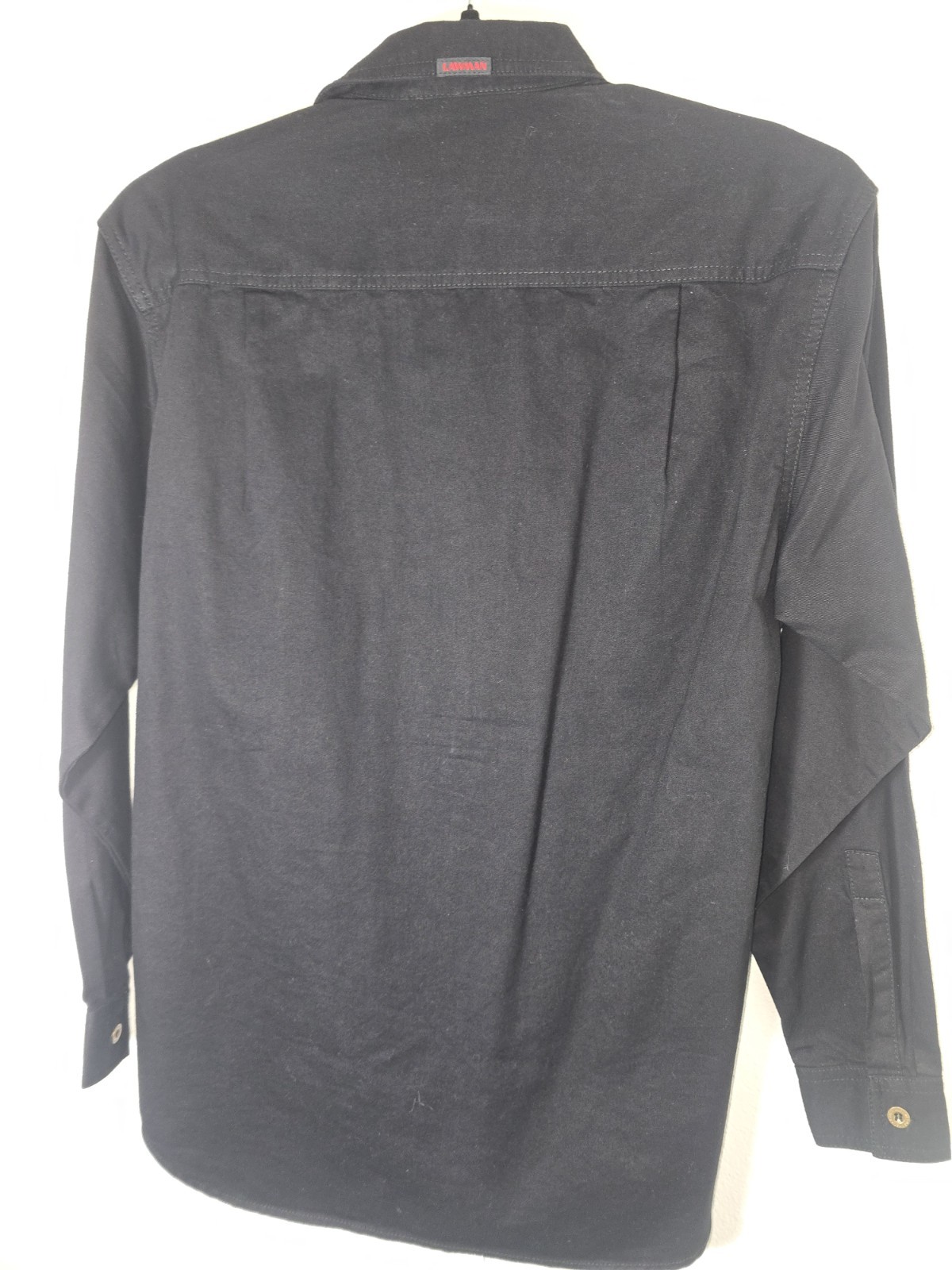 Lawman Western Denim Shirt Black Velvet Shoulder Yoke Snap Front 100% Cotton…