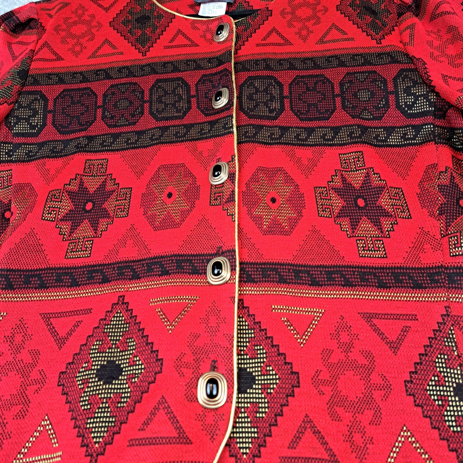 Vintage Tina Barrie Size 18 Black Red Gold Boho Vintage Hippie Retro Y2K Western