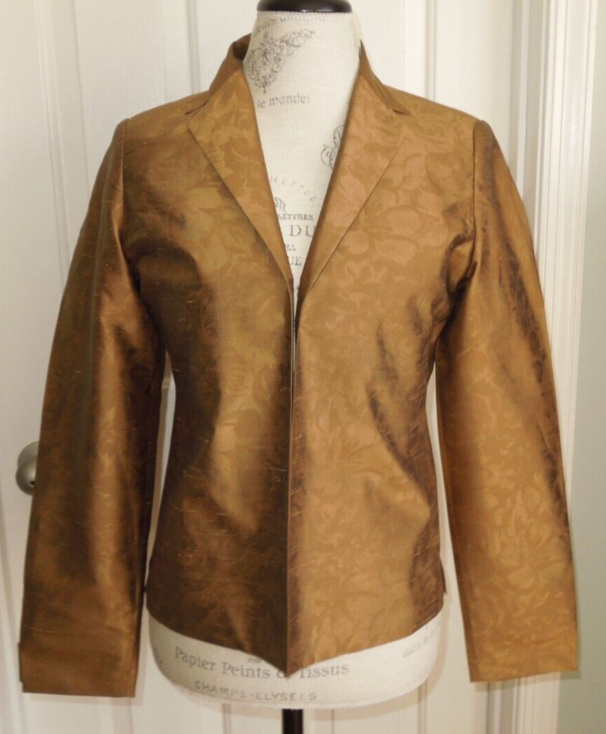 VINTAGE GOLDEN ANN MAY WOMEN’S OPEN FRONT CROP BLAZER JACKET IN SIZE EXTRA SMALL