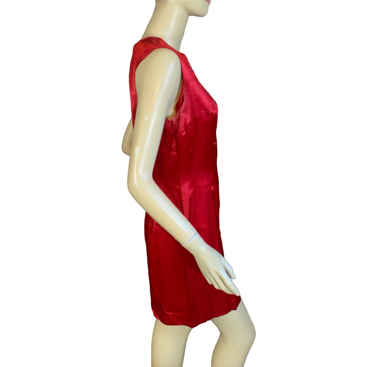 VINTAGE CIRCA 1990’S R-WEAR RAMPAGE CLOTHING CO RED SATIN MINI DRESS SZ 7/S