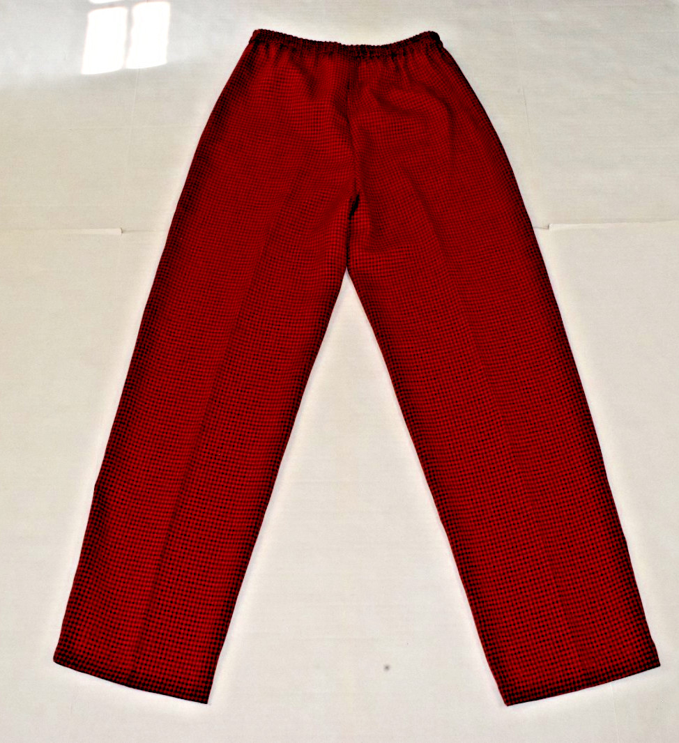 Vintage Suit Set First Option Size 6 80s Red Black Gingham Plaid Poly Made USA