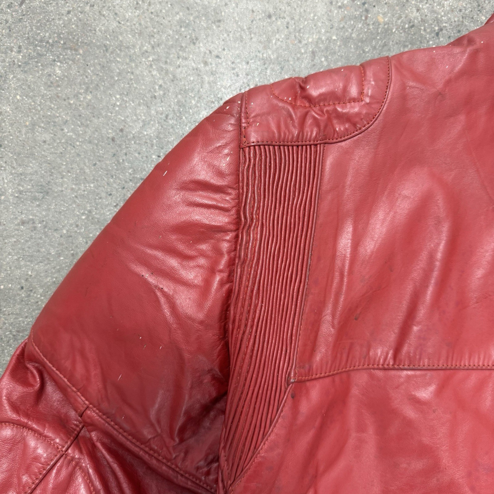 Vintage Leather Jacket Wilsons Red Leather Size 40
