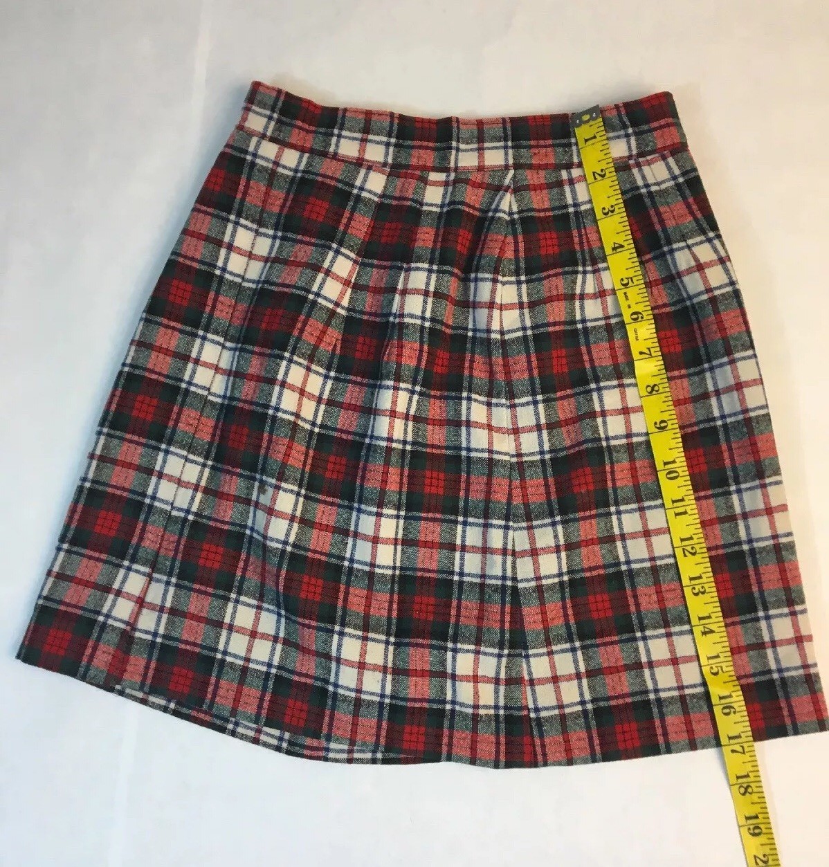 Vintage Pendleton Crepe Lined Wool Plaid Mini Skirt 26″ Waist Tartan