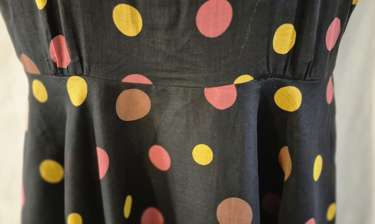 Brielle Creations Original Vintage 50s Dress Polkadots Over Satin Full Skirt