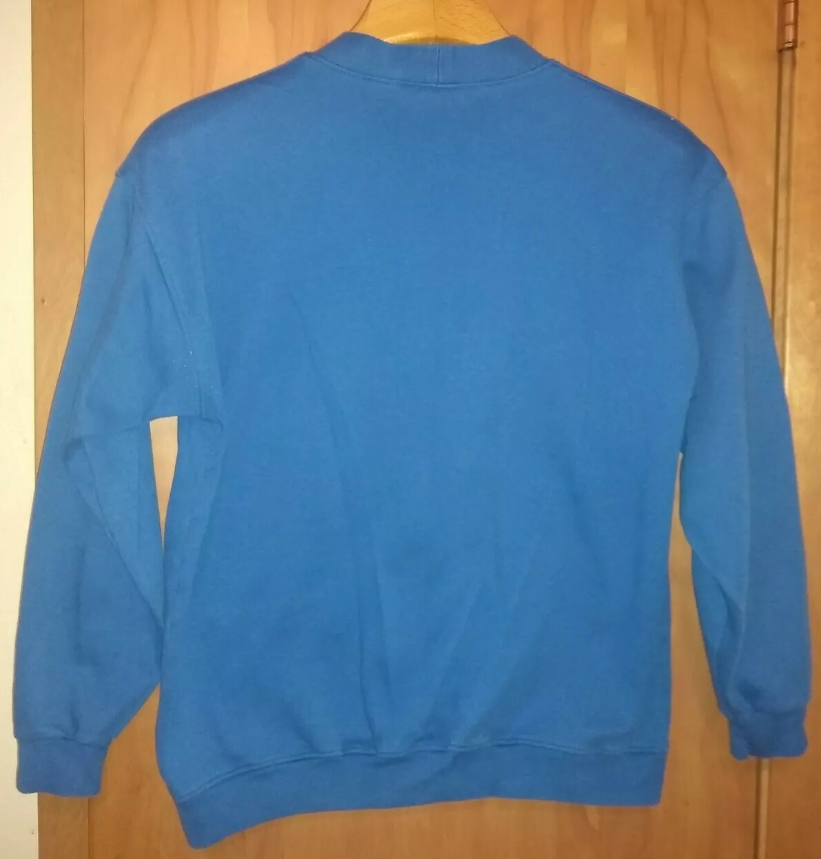 Classic Lands End Blue Sweater Comfort Pockets Cotton USA V-neck Button Size M