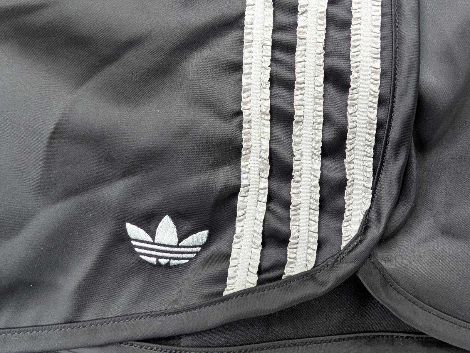 Adidas Sprinter Satin Shorts Running Womens Gym Running 34 Retro Black