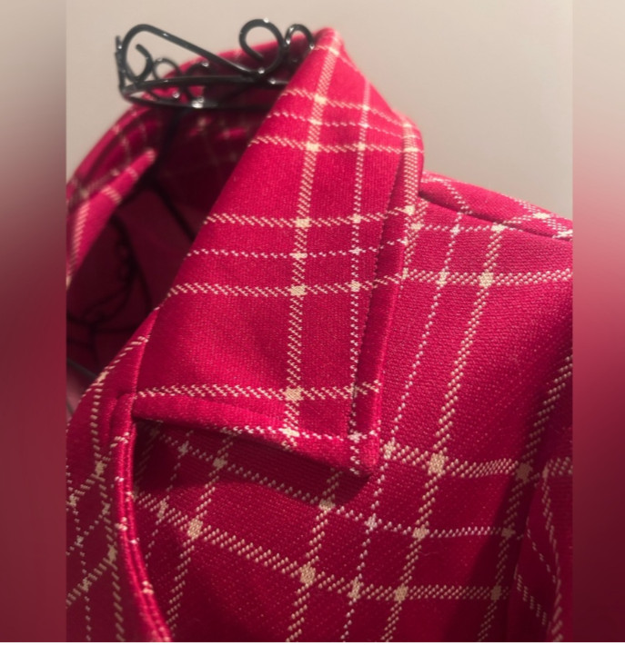 Vintage plaid women’s blazer red white 1970s Catalina Sportwear California usa