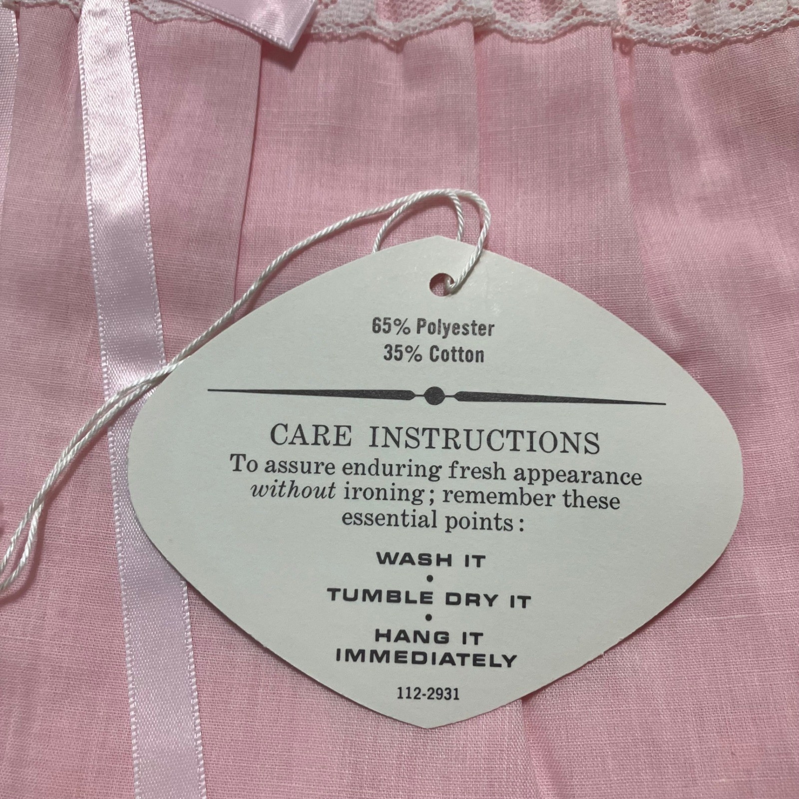 Vtg Pennys Gaymode Pink Floral Embroidered Nightgown Sleepwear NOS Penn Prest