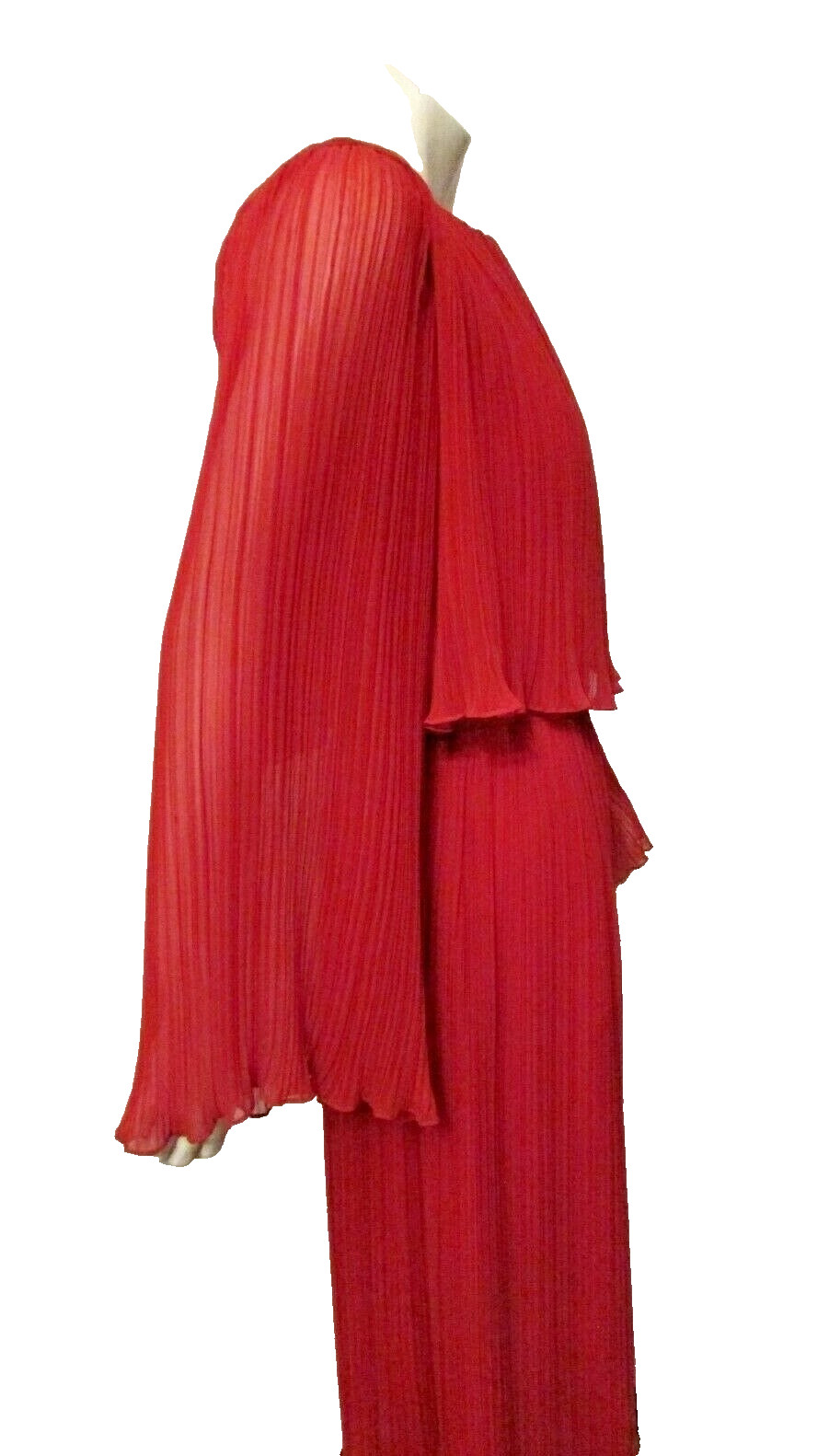 Marita by Anthony Muto Fortuny Accordion Pleat Evening Poly Chiffon Cape Gown 10