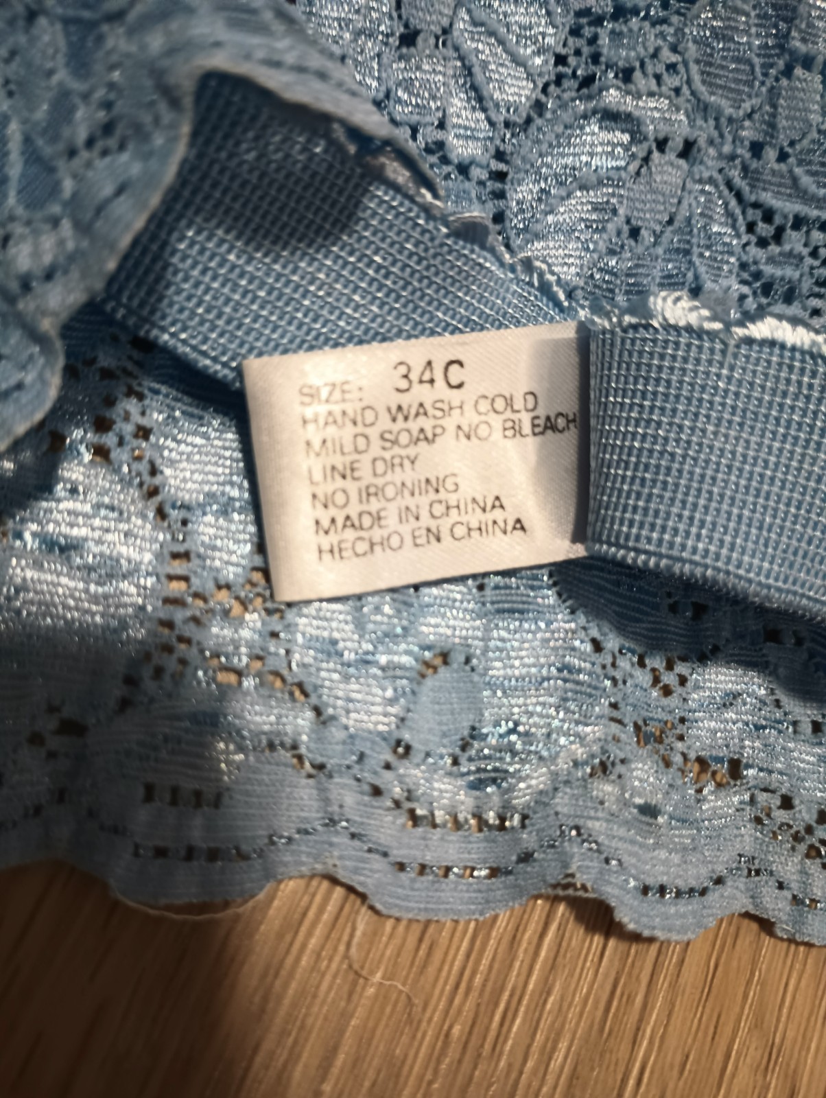 Vtg 80s LYNDA Stretchy Steel Blue Lace Padded Cami Top bustier corset 34C, S