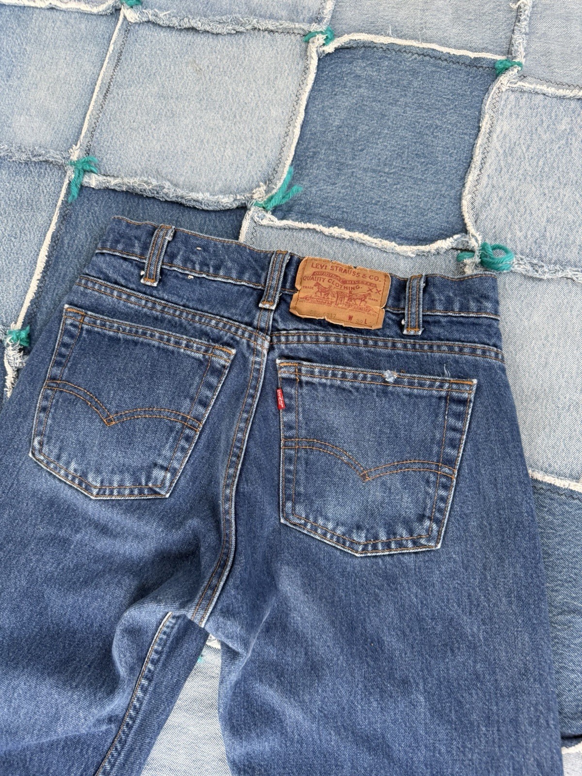 Vintage Levis 505 0217 Red Tab Jeans Denim Womens Straight 35×30 USA Made Fades