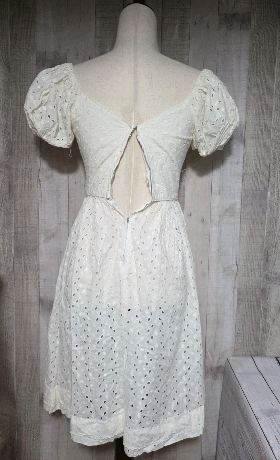 Vintage Candi Jones California Dress Cottagecore Prairie Lace XS