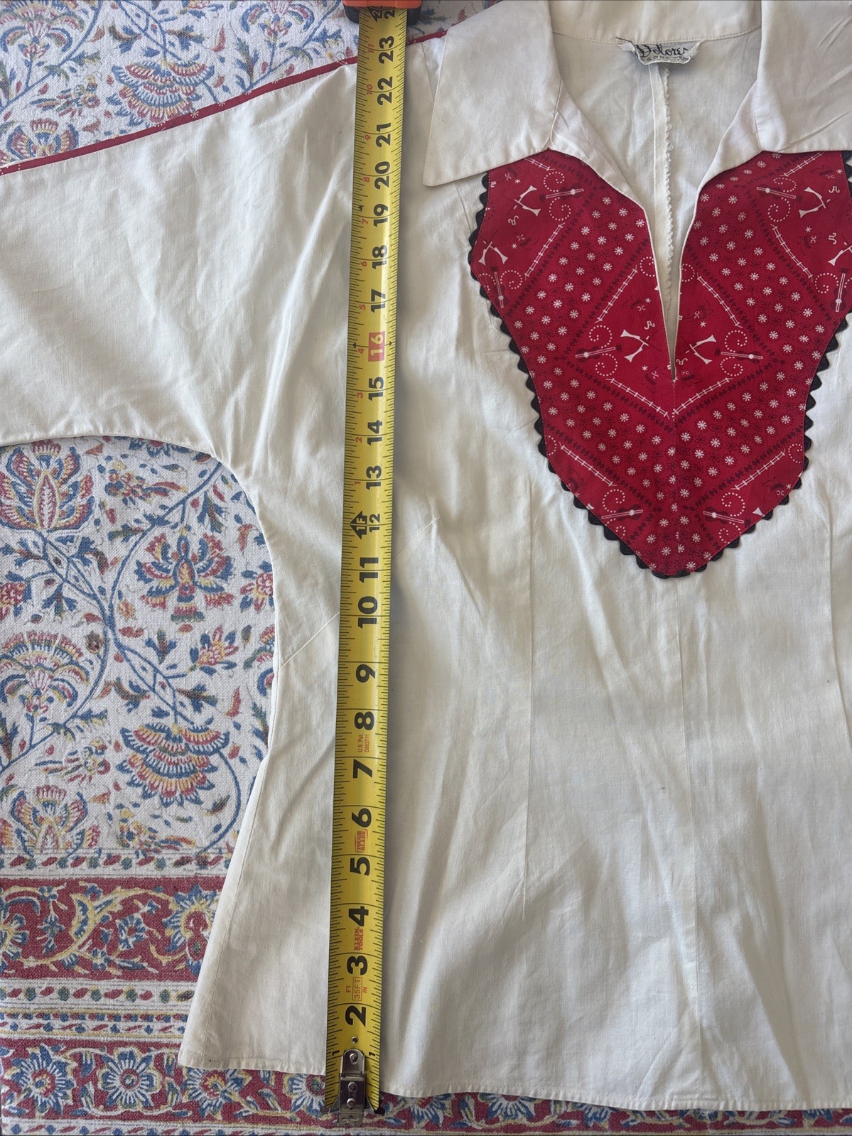 Vintage 50’s Dolores Resort Wear Women’s Western Blouse Size M/L USA Made