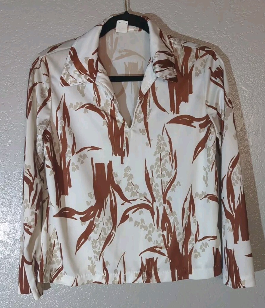 1960s 1970’s vintage Mod Hippie disco blouse top Women’s M/L Medium