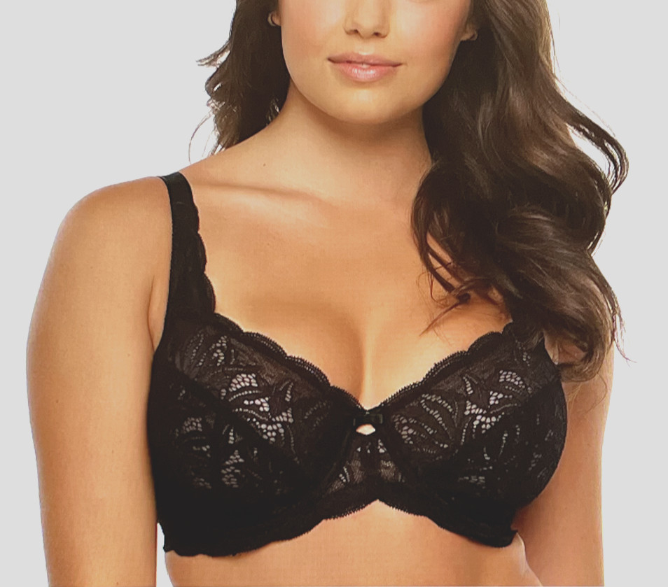 PARAMOUR by FELINA Peridot 40C Sheer Black Lace Underwire Bra #115073 NWT