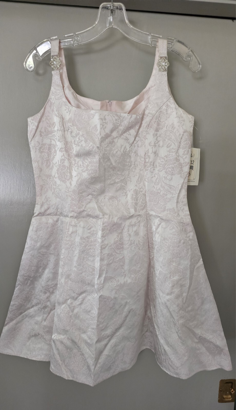 NWT OLD STOCK Jessica Mcclintock GUNNE SAX Pink Silver 80’s Dress 11/12