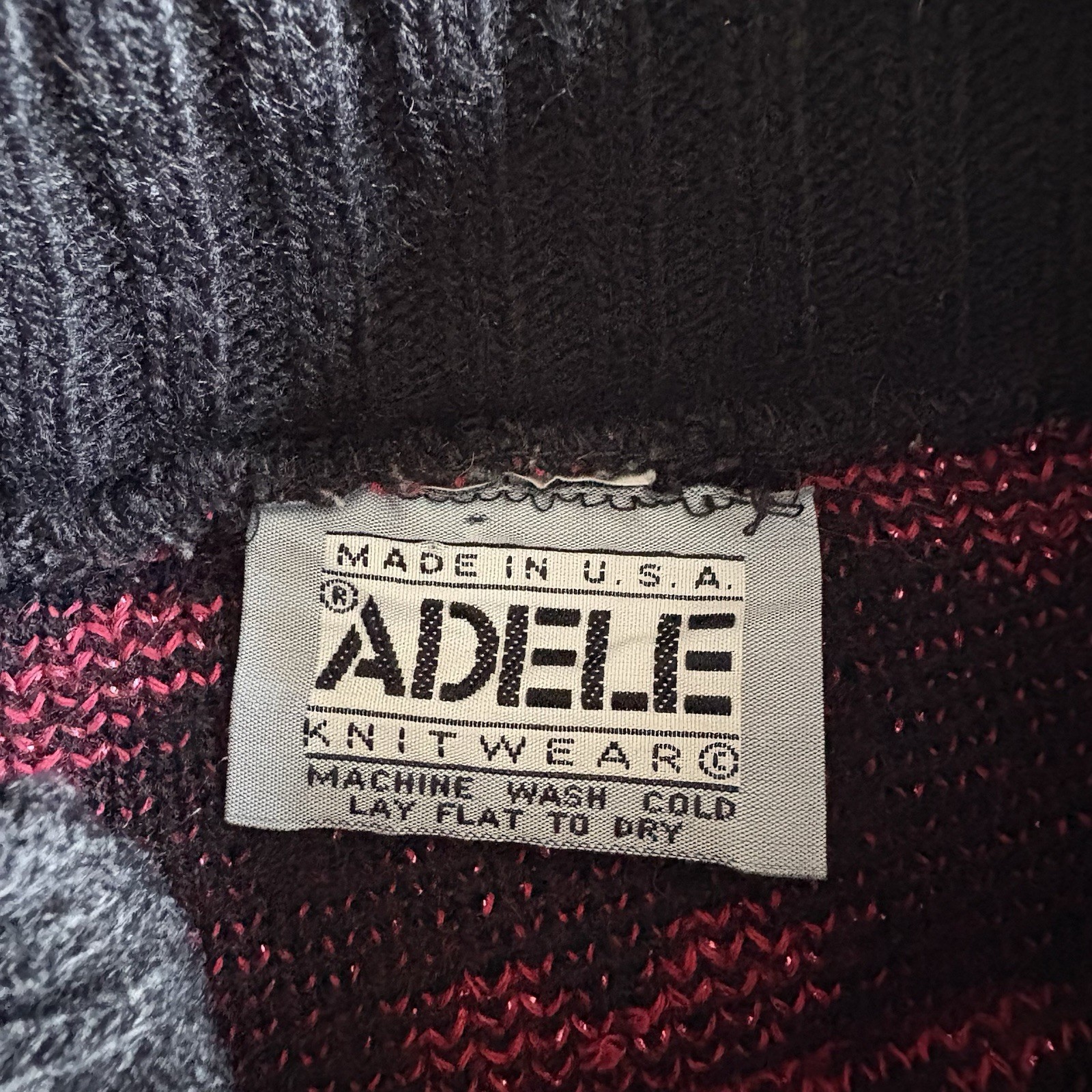 Vintage Adele 80s/90s Cat Acrylic Sweater Size 12
