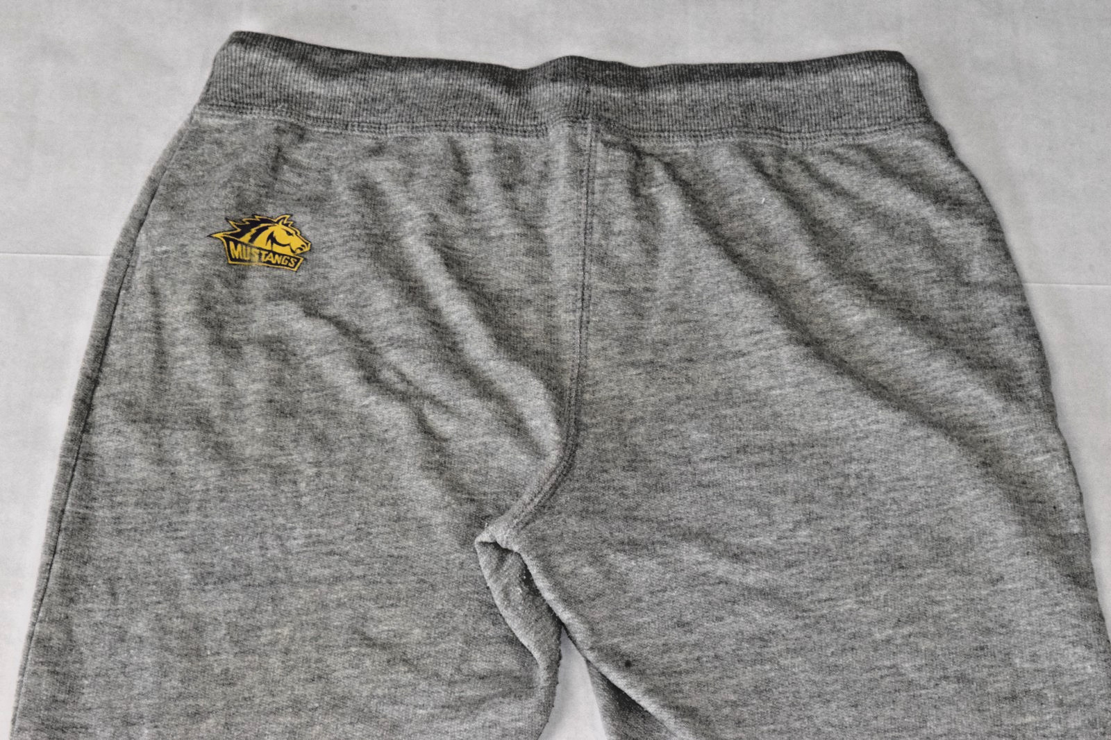 Vintage Sweatpants Champion Size S Y2K Gray WNMU Print Left leg Mustangs Patch