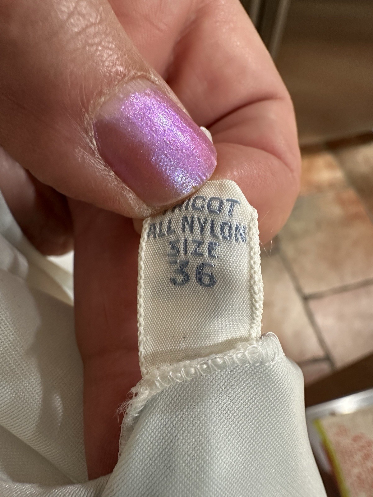 Vintage 60s 36 Vanity Fair Tricot Nylon Chiffon Lace Pale Blue Slip Nightgown