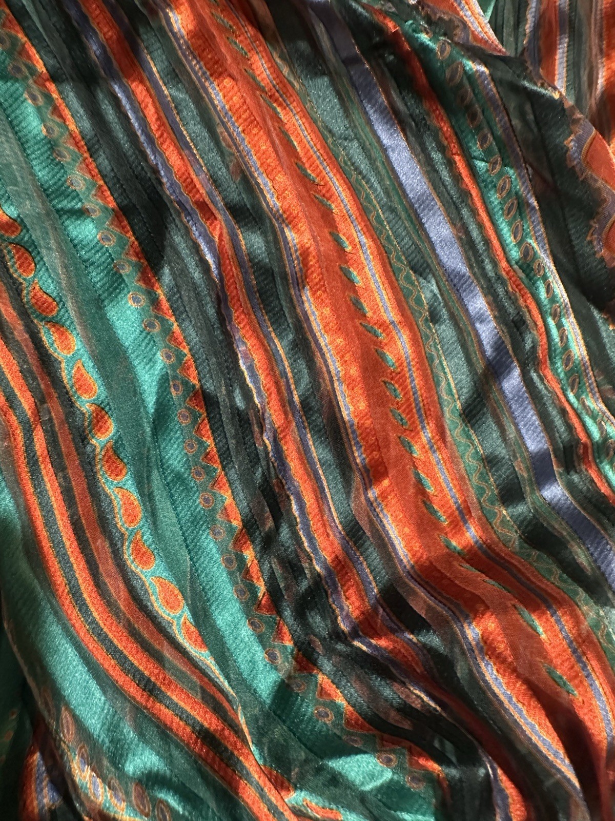 80s Oscar de la Renta Miss O 100% Silk Blouse with Flowy Sleeves Size 16