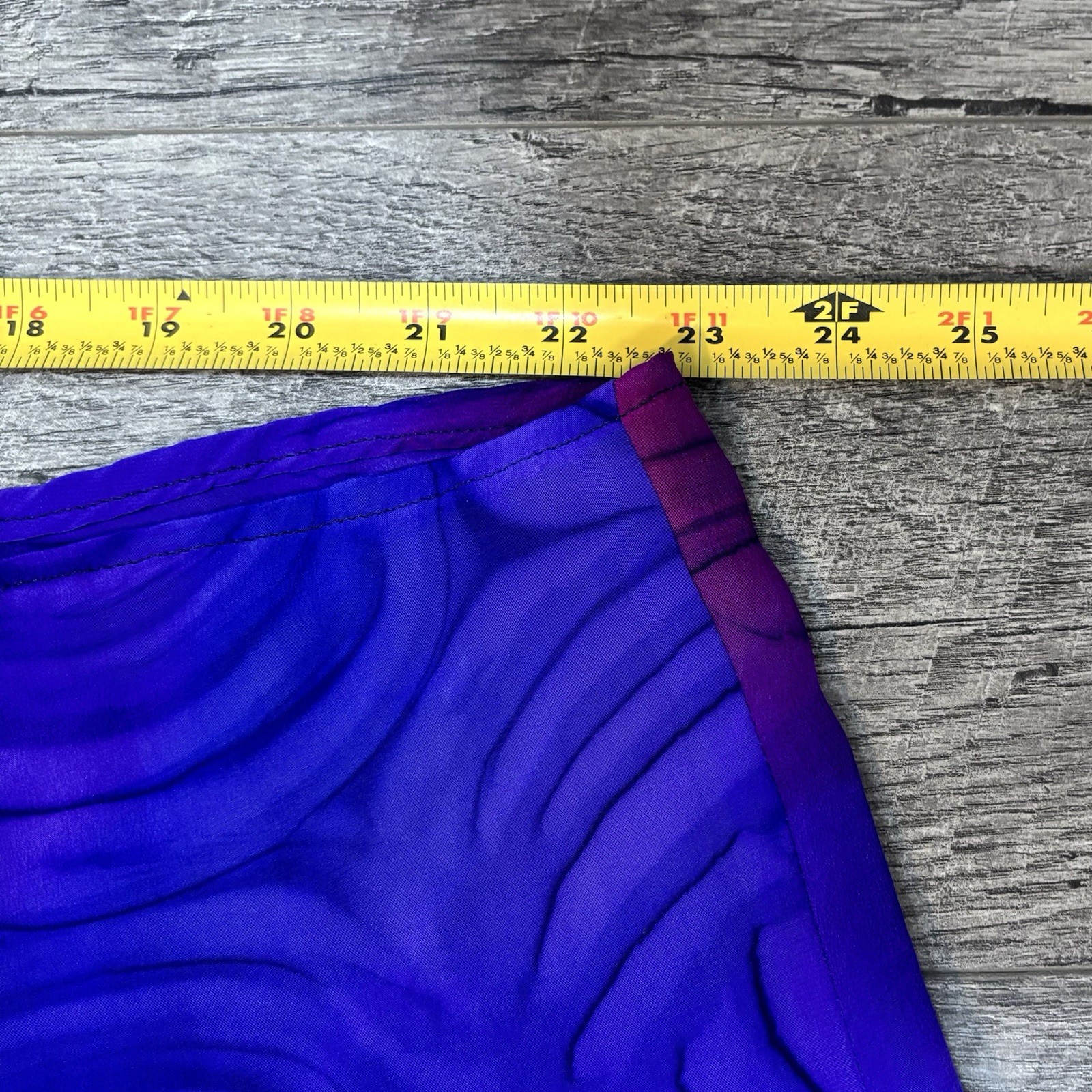 VTG Silk Jacquard Sarong Wrap Coverup Skirt Purple Blue Avant Garde Whimsigoth
