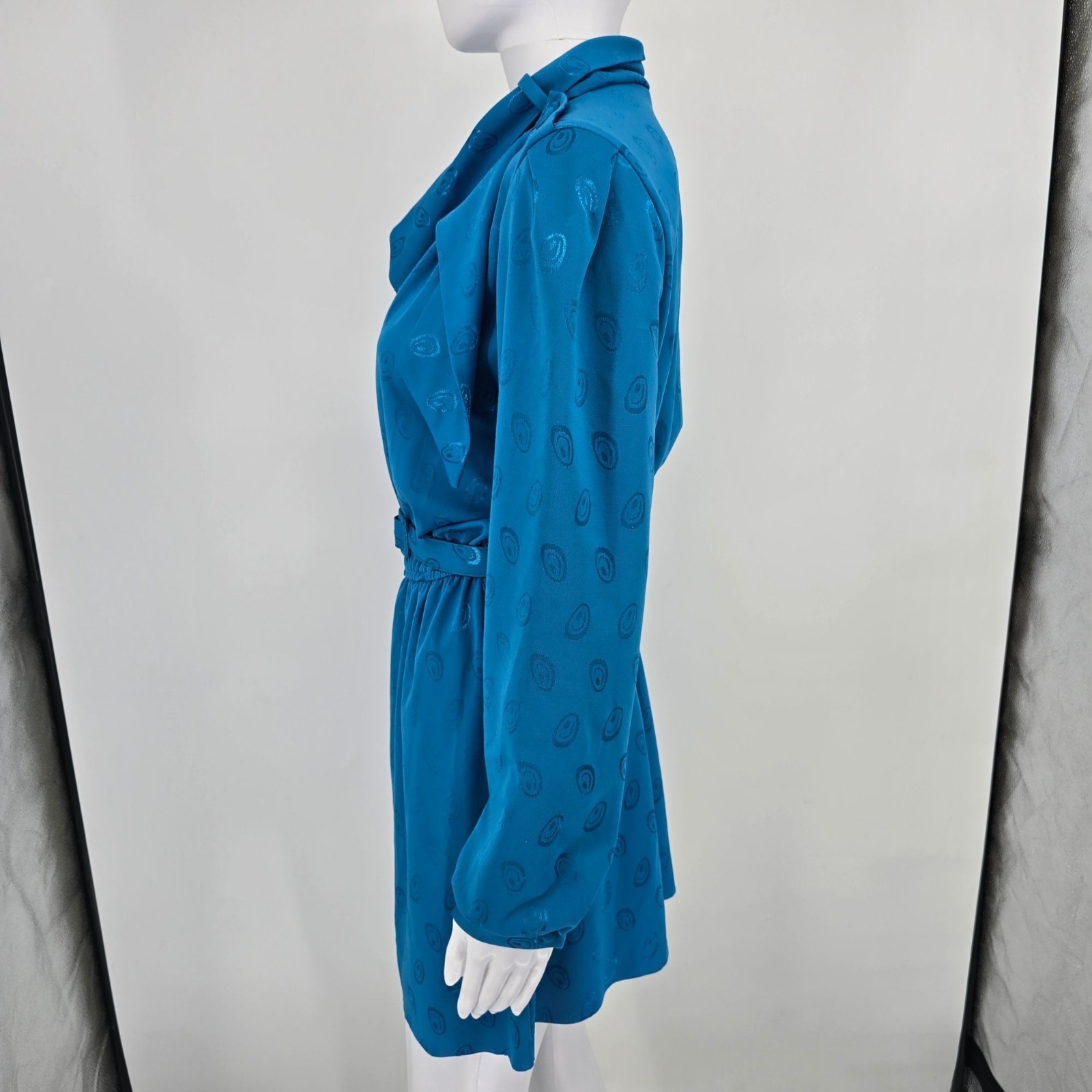 Vintage 1980s The Jones Girl Cobalt Blue Lavallière Secretary Dress (Size 8/M)