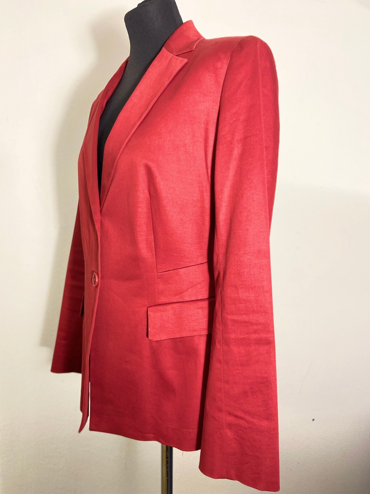 Womens Vintage 90s blazer by Max&Co | Stunning Red cotton and linen Blazer
