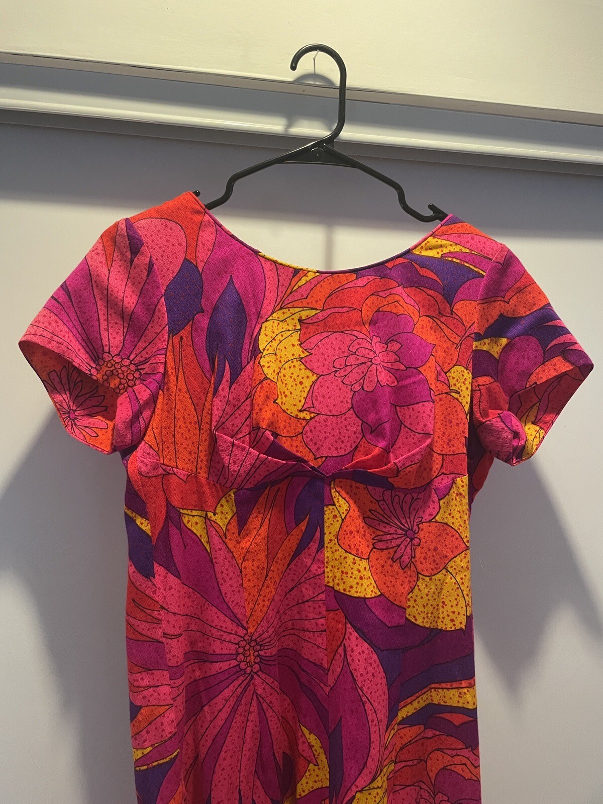 Sun Fashions Of Hawaii Honolulu Colorful 1970 1960 Dress Groovy Vintage Medium