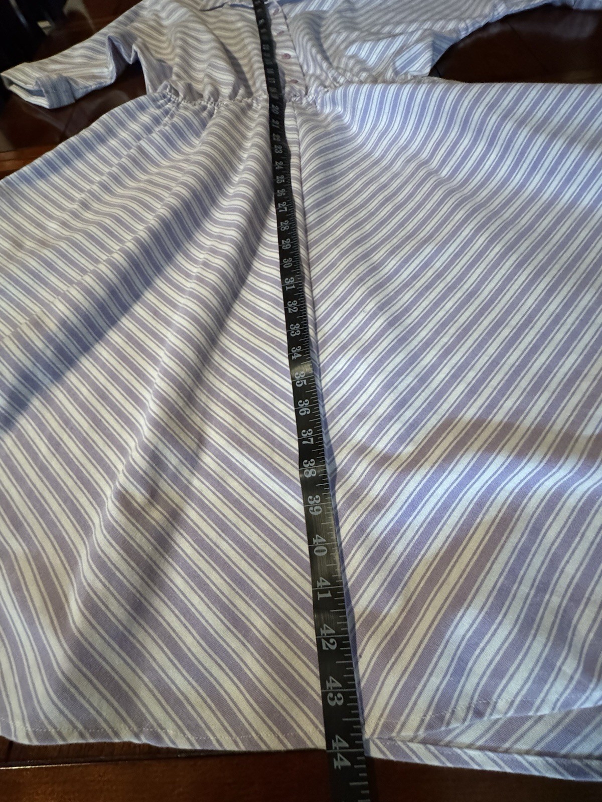 The American Shirt Dress Vintage 80’s Lavender White Stripe Size 11/12 USA