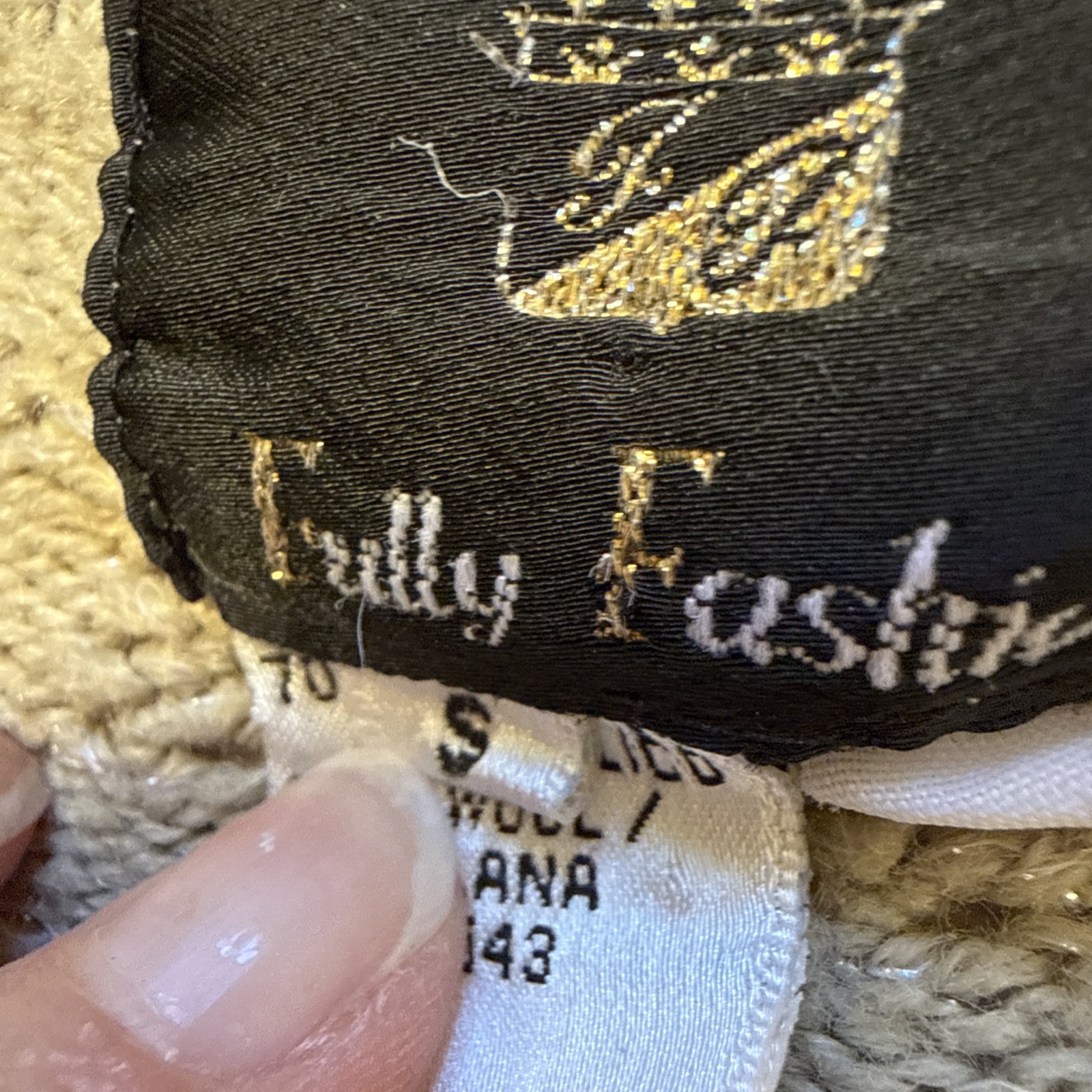Vintage Fully Fashion Crochet Knit Appliqué Metallic Cardigan Wool Blend S-M
