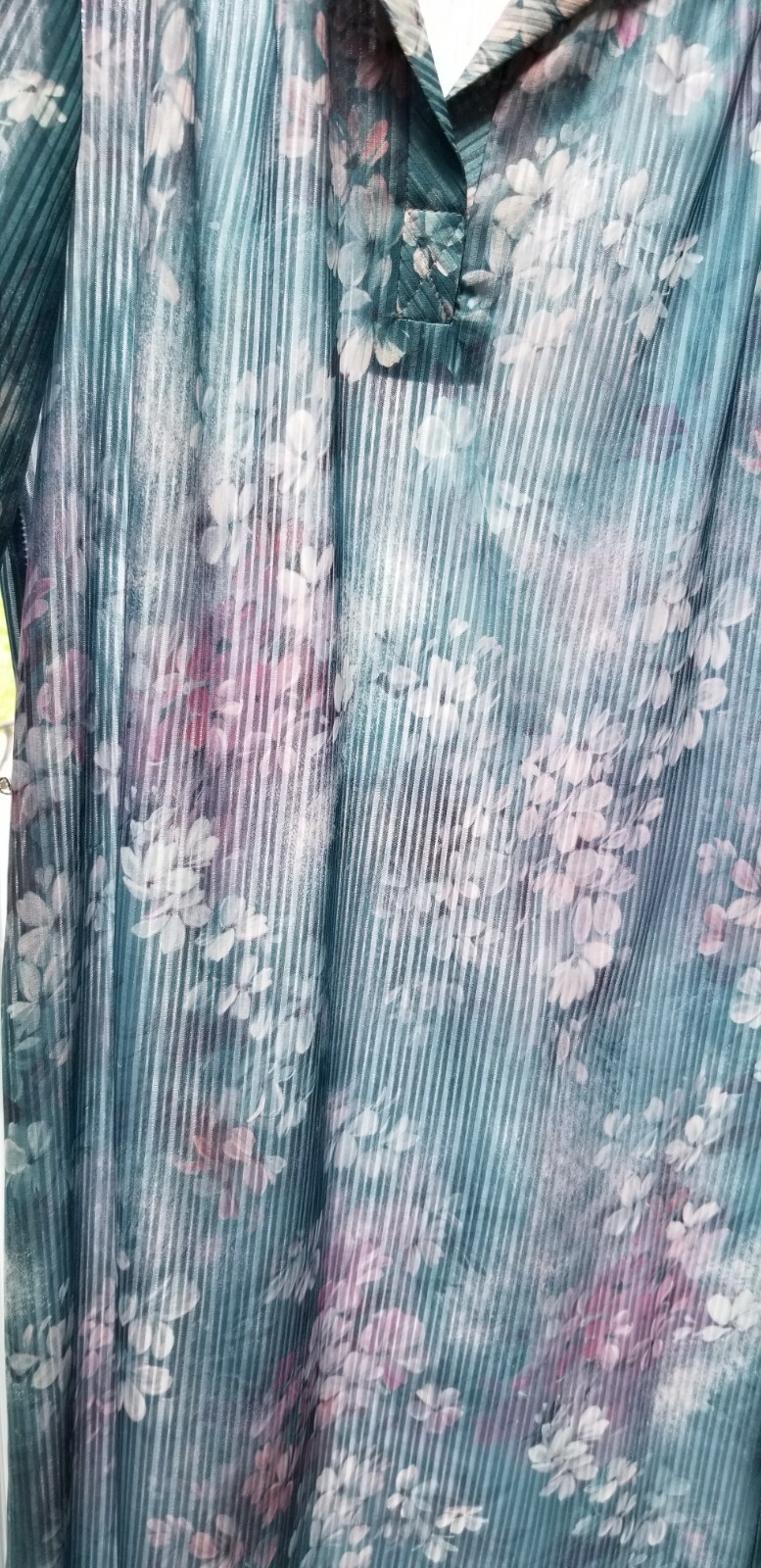 Vintage LAUREL RIDGE Floral SEMI SHEER KNIT DRESS – Size M – EUC