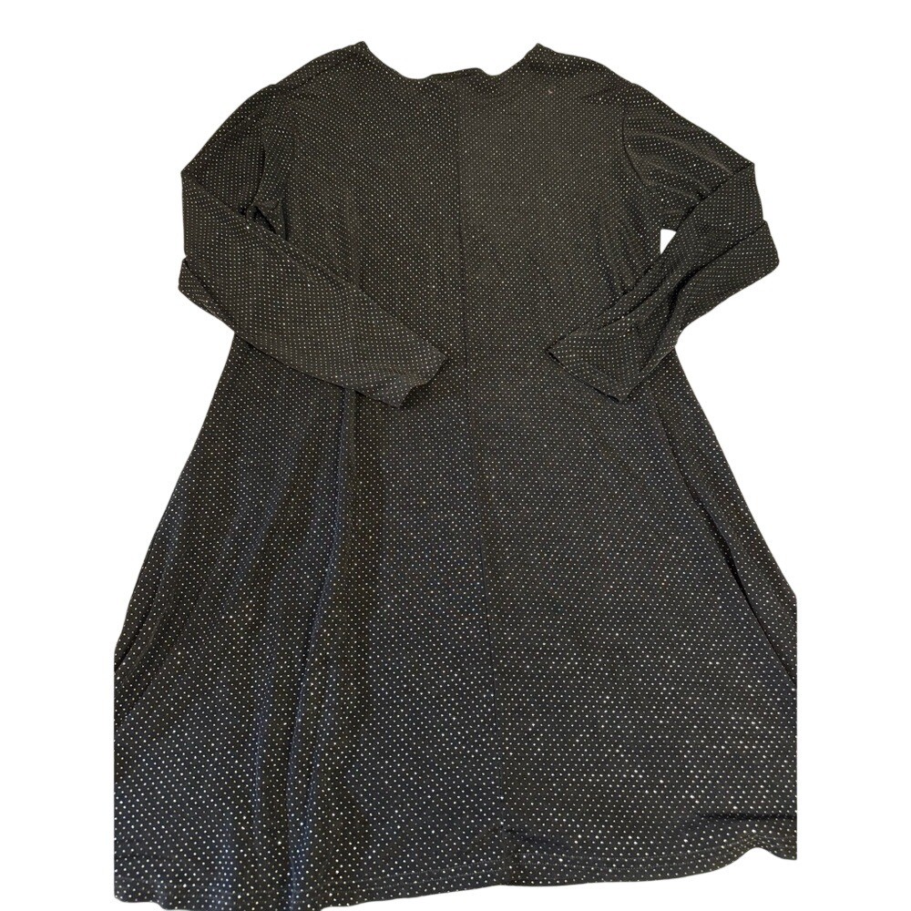 Vintage 80s Impressions of California Dress XL Black Polka Dot Long Sleeve