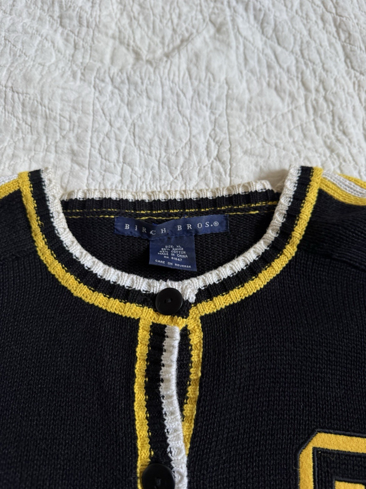 Vintage Birch Bros University Of Colorado Cardigan Sweater Knit Embroidered XL