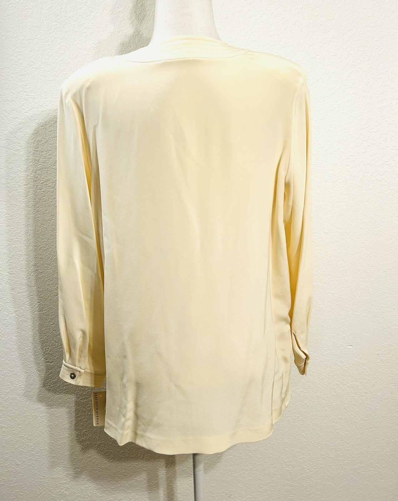 Vtg 90’s NWT Saks Fifth Avenue Ivory 100% Silk Tunic Top Wm Md Real Clothes Line