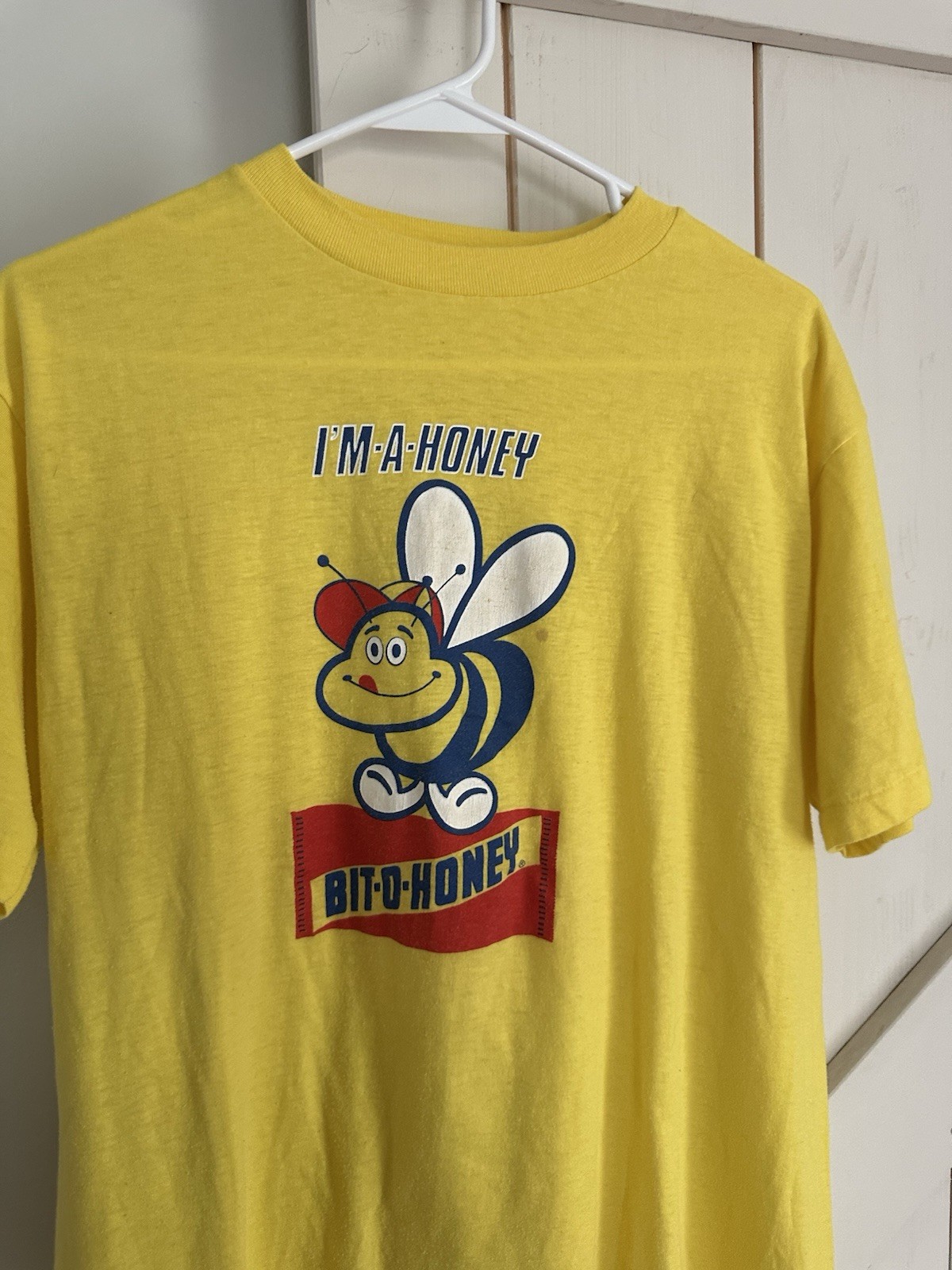 Yellow vintage 70s 80s Bit O Honey Candy cotton t-shirt