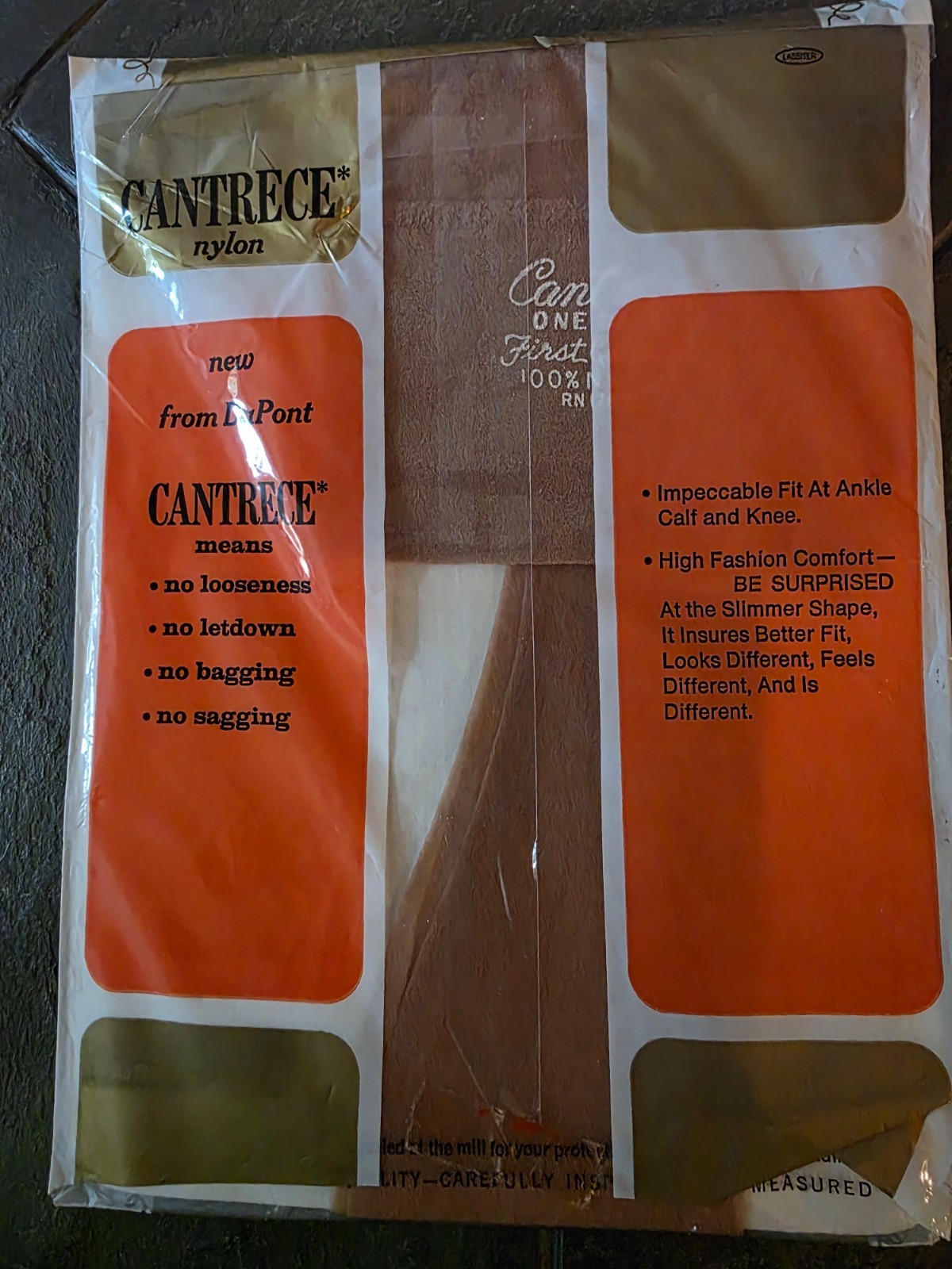 Vintage NIP Cantrece Seamless Sheer Stockings Beigtone One Size9-11
