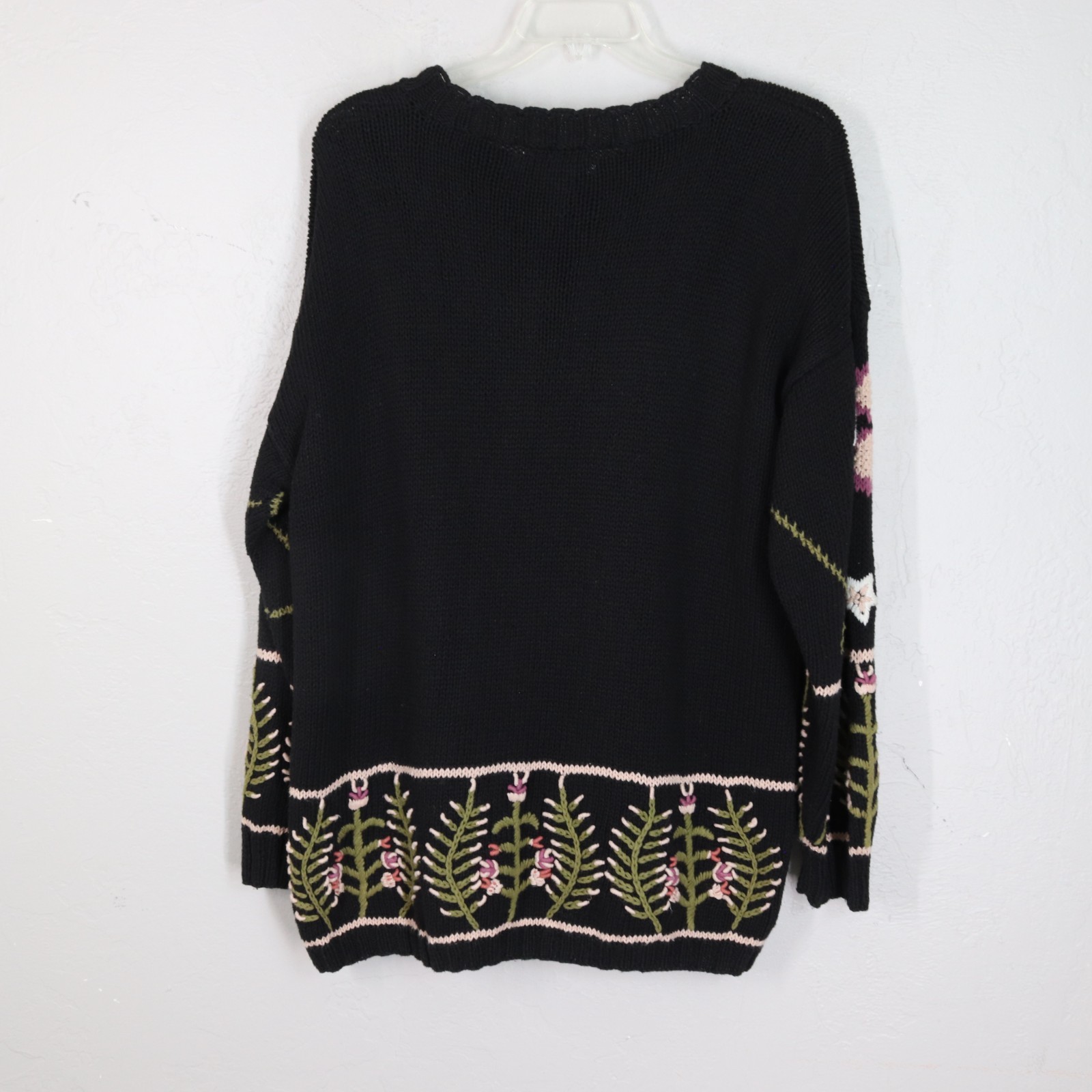 Jennifer Reed Hand Knit Sweater 3X Plus Multicolor Ramie Cotton Pullover Round