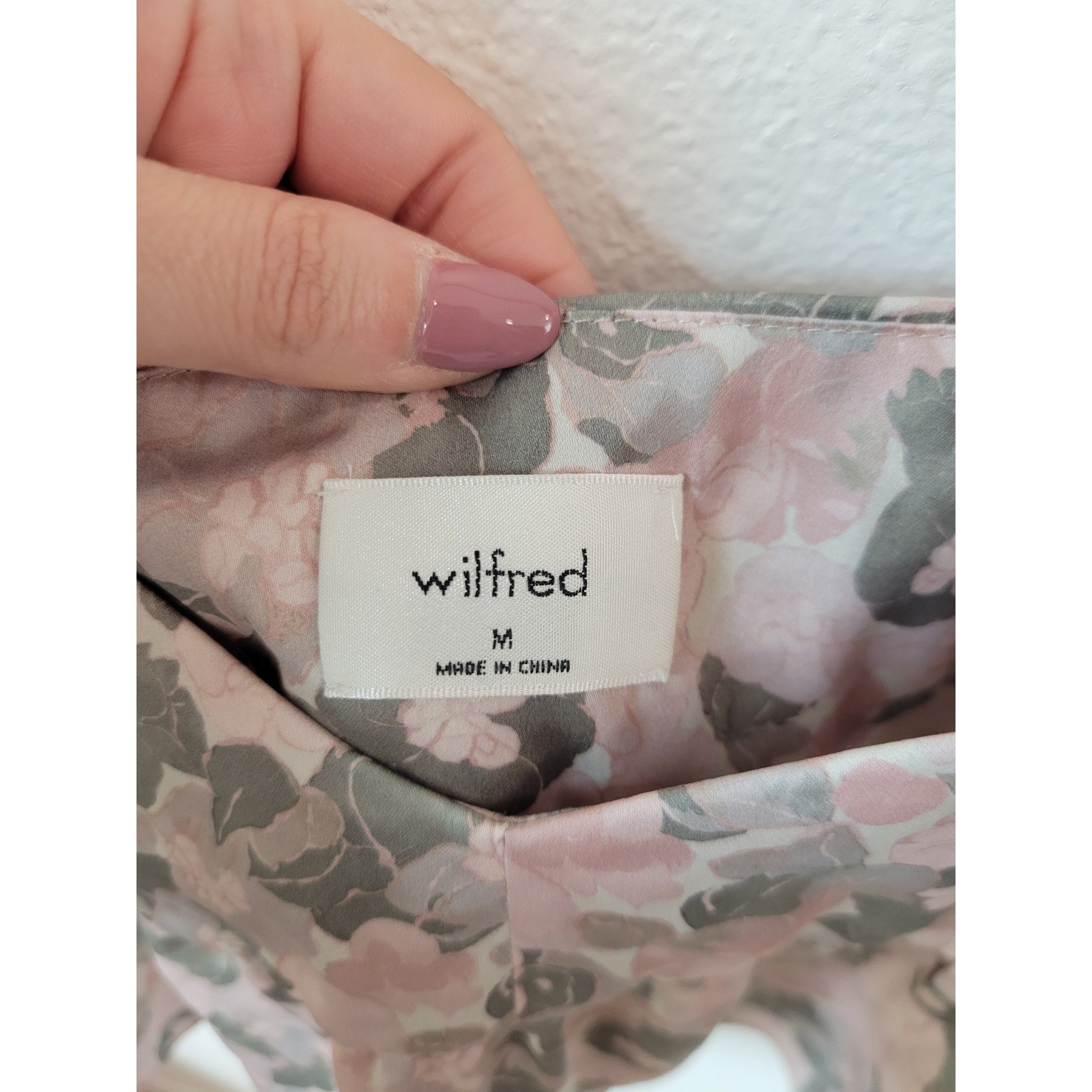 Wilfred Aritzia Floral Babydoll Cami Tank Top Pink Gray Size Medium